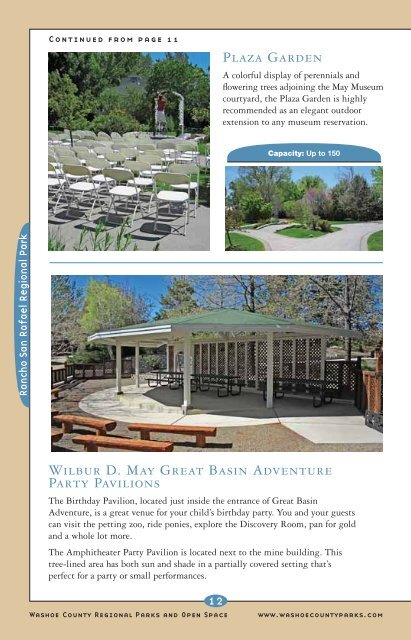 reservable facilities guide - Washoe County, Nevada