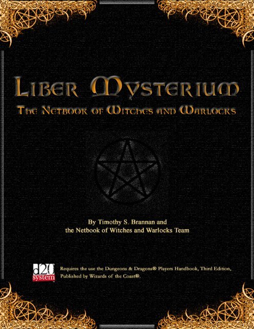 Liber Myserium The Netbook of Witches and Warlocks - RPGNet