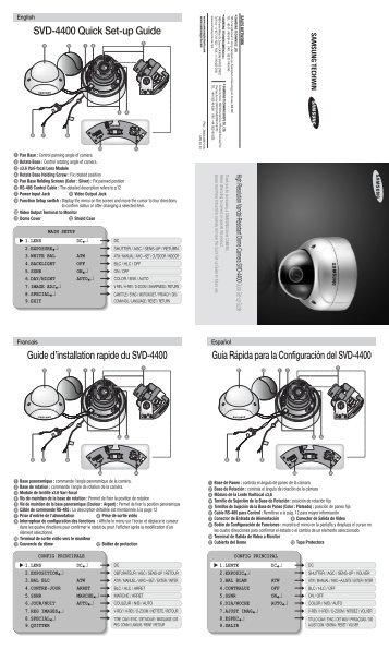 SVD-4400 Quick Set-up Guide Guide d'installation ... - Samsung CCTV