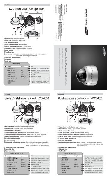 SVD-4600 Quick Set-up Guide Guide d'installation ... - Samsung CCTV