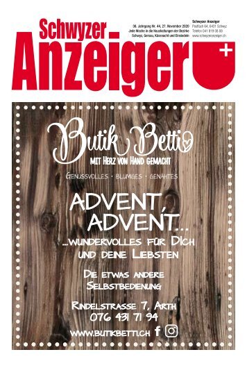 Schwyzer Anzeiger – Woche 48 – 27. November 2020 