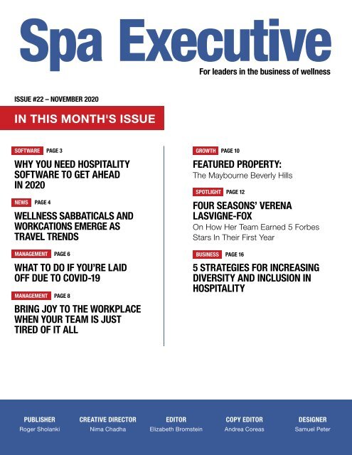 Spa Executive | November 2020