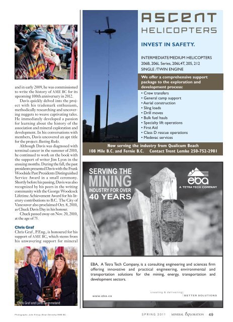 Spring 2011 - The Association for Mineral Exploration British Columbia