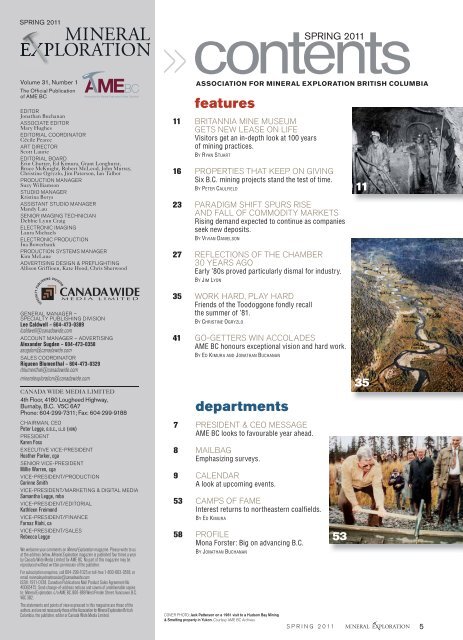 Spring 2011 - The Association for Mineral Exploration British Columbia
