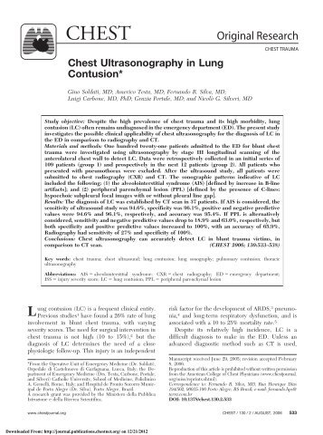 Chest Ultrasonography in Lung Contusion