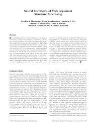 Neural Correlates of Verb Argument Structure Processing