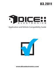 Application and Vehicle Compatibility Guide - DICE Electronics