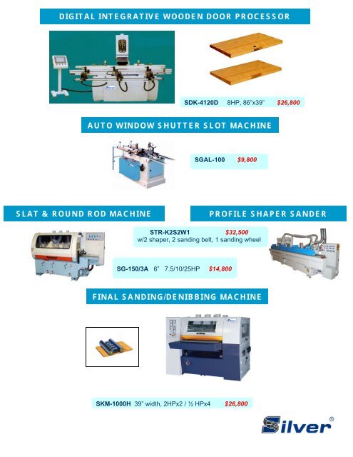 Professional Woodworking Machinery - Silver Machine Inc.