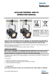 Selecon Acclaim 650 Watt Fresnel User Guide
