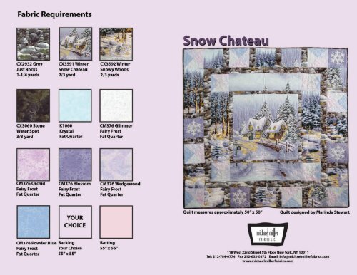 Snow Chateau Templates - Michael Miller Fabrics