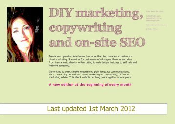 DIY marketing, copywriting and on-site SEO - Freelance copywriter