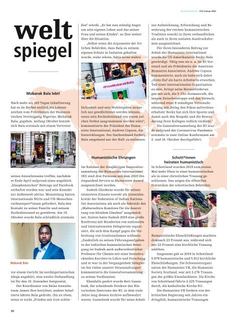 humanistisch! Das Magazin #12 - 1/2021