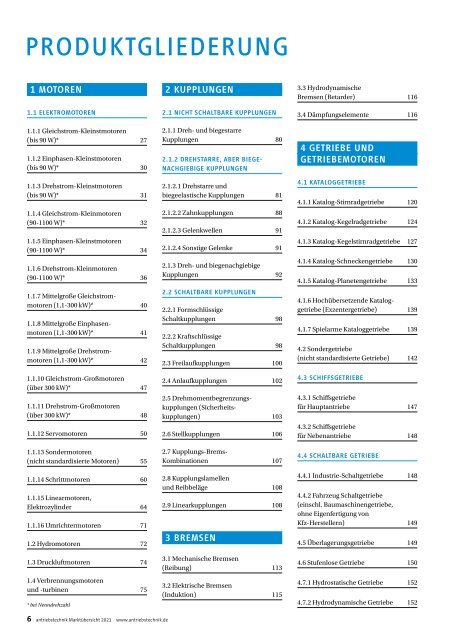 antriebstechnik Marktübersicht 2021