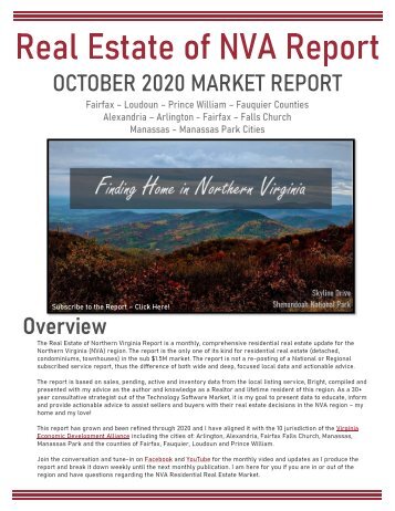 2020-10 -- Real Estate of Northern Virginia Market Report - October 2020 Real Estate Trends - Michele Hudnall