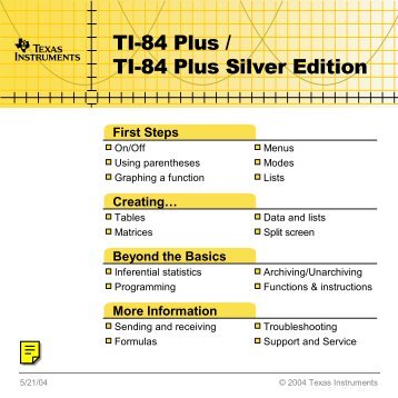 TI-84 Plus / TI-84 Plus Silver Edition