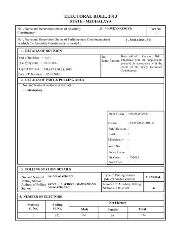 ELECTORAL ROLL, 2013