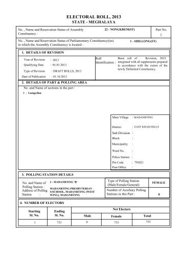 ELECTORAL ROLL, 2013