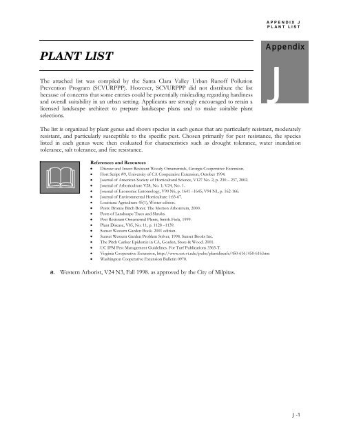 PLANT LIST - City of Milpitas