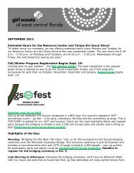 GS Express - September 2012 - Girl Scouts of West Central Florida