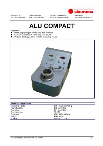 ALU COMPACT - Sinorama Ltd.