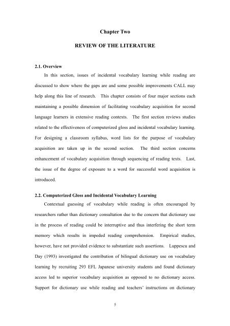 Effects of Graded Texts on EFL College Students' Incidental ...