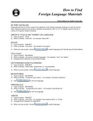 How to Find Foreign Language Materials - Tufts University Libraries