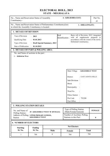 ELECTORAL ROLL, 2013