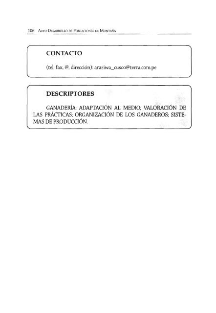 Auto-desarrollo de poblaciones de montaña : género ... - IRD