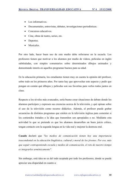 revista digital transversalidad educativa - Enfoqueseducativos.es
