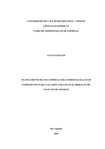 plano de negócio da cia. dos enfeites ltda - Unisinos