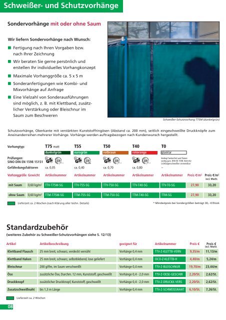 Schweißer- und Schutzvorhänge - SINOtec GmbH