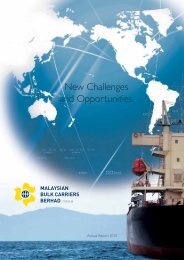 New Challenges and Opportunities. - Malaysian Bulk Carriers Berhad