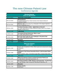 The new Chinese Patent Law Conference Agenda - Wenfei