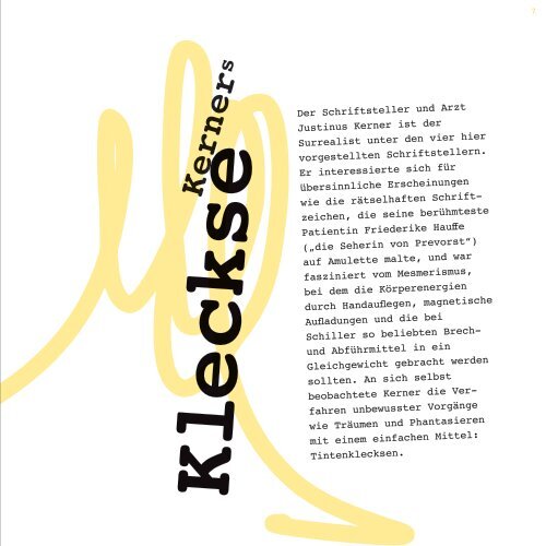 Kerners Kleckse ... eine Interimsausstellung im Literaturmuseum der Moderne