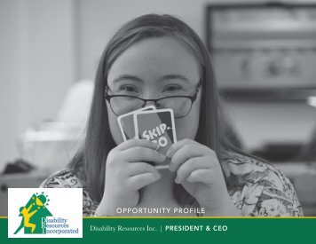 Disability Resources Inc President Opportunity Profile