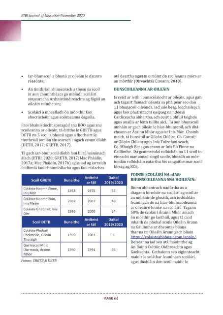 ETBI Journal of Education - Vol 2:2 November 2020 (Irish-medium Education)