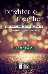 Brighter Together: 28th Annual Tree Lighting Celebration Program Book