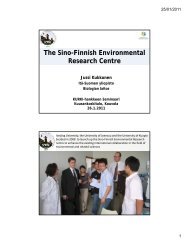 The Sino-Finnish Environmental Research Centre