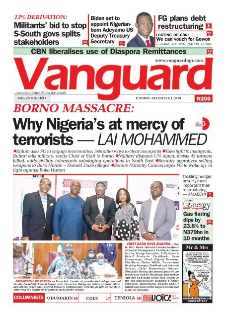 01122020 - Why Nigeria's at mercy of terrorists — LAI MOHAMMED