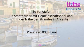 Zum Verkauf diese 2 Stadthäuser mit Gemeinschaftspool in Alicante an. (PUE0013)