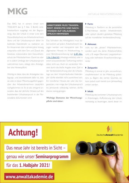 Fachinfo-Magazin MkG 06/2020