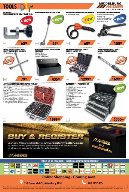 Midas Middelburg SpareWorld December Specials