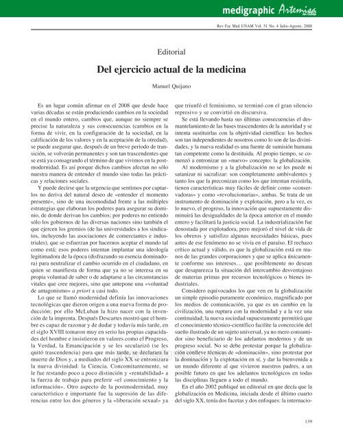 Del ejercicio actual de la medicina - edigraphic.com