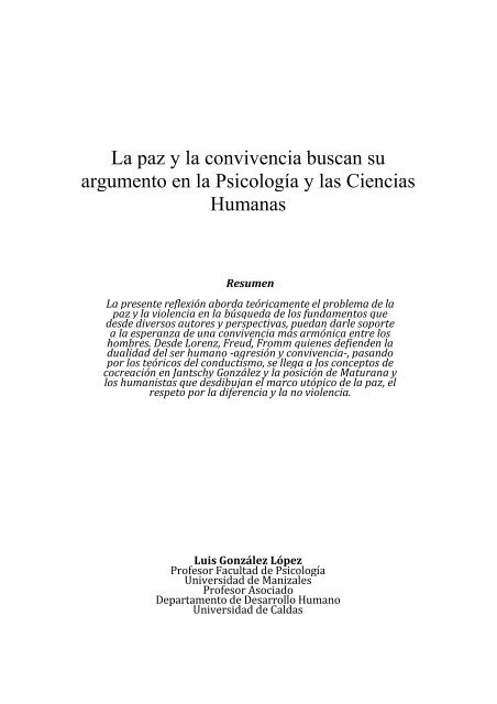 La paz y la convivencia buscan su argumento - Universidad de ...