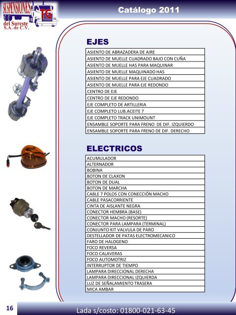 Catálogo de Productos y Servicios - Suspensiones TG del Sureste