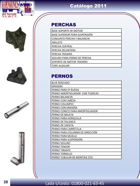 Catálogo de Productos y Servicios - Suspensiones TG del Sureste