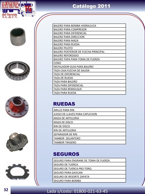 Catálogo de Productos y Servicios - Suspensiones TG del Sureste