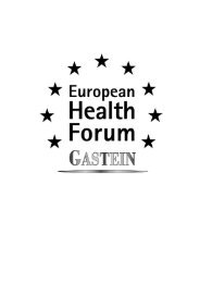 Congress report - European Health Forum Gastein