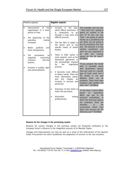 Congress report - European Health Forum Gastein