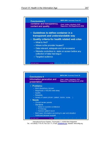 Congress report - European Health Forum Gastein